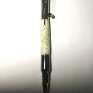Handmade Custom Antler & Gun Metal Ink Pen